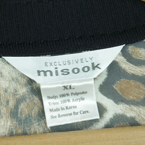Exclusively Misook XL Twinset Cardigan Shell Animal Print Chiffon Cheetah Sheer - Picture 4 of 9